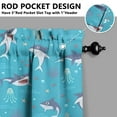 thumbnail image 5 of Kitchen Curtains 24 Inch Short - 3 Panel Set, Shark Whale Dolphin Ocean Theme, Rod Pocket Window Curtain, 100% Polyester for Nautical Farmhouse Kitchen, Easy Wash, 5 of 6