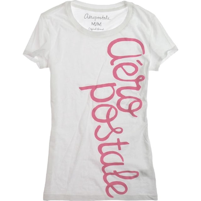 Camiseta gráfica con cuello redondo Aeropostale para mujer, blanca, mediana Aeropostale Camiseta gráfica