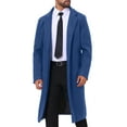 thumbnail image 4 of INSPIRE CHIC Winter Overcoat for Men's Single Breasted Notch Lapel Business Trench Coats 2XL Dark Blue, 4 of 6