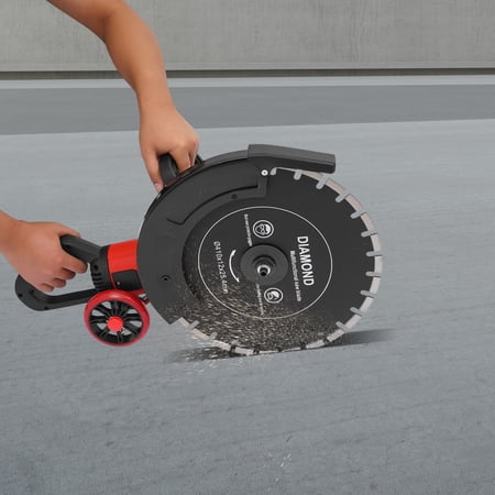 Electric Concrete Saw, 16" Adjustable Cutting Depth Concrete Cutter 4000W Wet Disk Circular with Saw Blade and Rolling Pulley for Cutting Stone, Ceramics, Granite