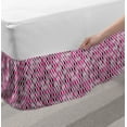 thumbnail image 2 of Abstract Bed Skirt, Vertically Illustrated Oval Connected Shapes, Elastic Bedskirt Dust Ruffle Wrap Around for Bedding Decor, 4 Sizes, Magenta Pink, by Ambesonne, 2 of 2