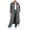 Gray, variant on Long Coats for Women Textured Zip Up Maxi Coat with Turn Down Collar Drawstring Hem Corduroy Jackets Gray L