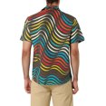 thumbnail image 3 of INSPIRE CHIC Men's Summer Shirts Short Sleeve Irregular Geometric Button Down Shirt, 3 of 5