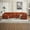 Orange + Corduroy + 7 Seat, variant on LUCKHAO 143.7" Oversized Modular Sectional Sofa, Spacious 6 Seater Corduroy Deep Seat Sofa ,with one Ottoman and three toss pillows ,L-Shaped Corner Sofa /U-Shaped Sofa