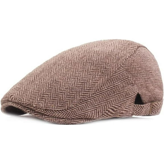 YooGuoGuo Men's Newsboy Cap Vintage Beret Hat Herringbone Tweed Flat Caps Newsboy Ivy Hat