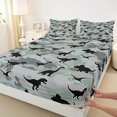 thumbnail image 3 of jejeloiu Wild Animal Dino Full Size Sheets,Rustic Camo Camouflage Bed Sheets,Gray Black Green Sheet Sets For Boys Teens,Microfiber Bedroom Decor,4-Piece, 3 of 7