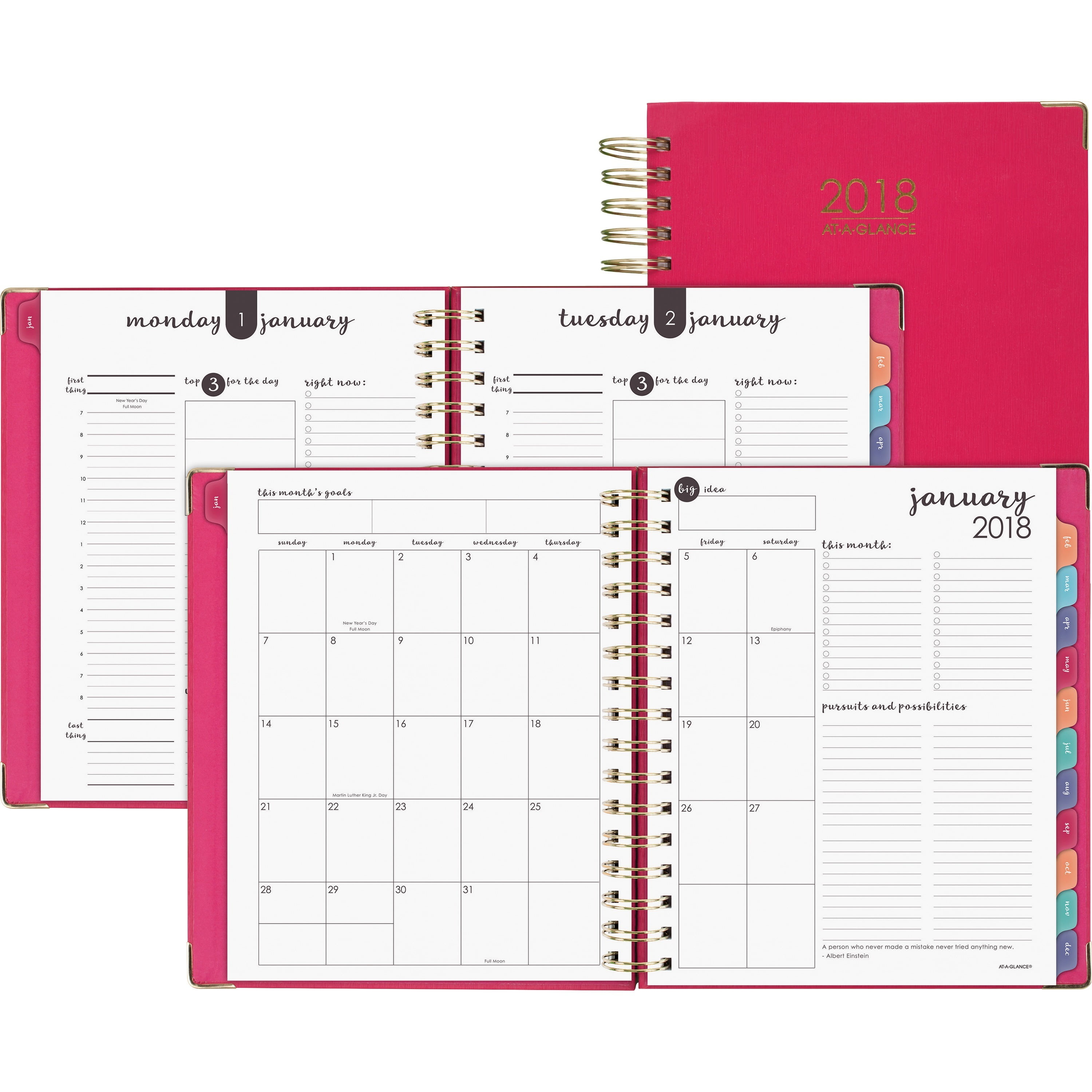 At-A-Glance, AAG609980627, Harmony Daily Planner, 1 Each, Pink ...