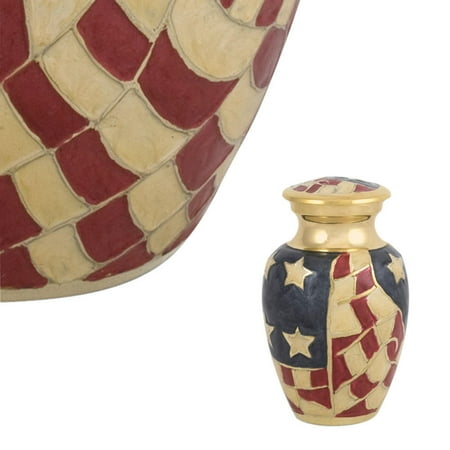 - Perfect Memorials Old Glory Brass Keepsake Cremation Urn