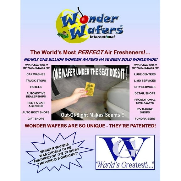Wonder Wafers 150 ct Individually Wrapped  Baby Powder Air Fresheners