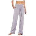thumbnail image 1 of Pantalones de chándal de cintura alta y pierna ancha para mujer: pantalones palazzo de yoga con bolsillos, tejido elástico, para todas las ocasiones, tallas S-XXL, 1 of 5
