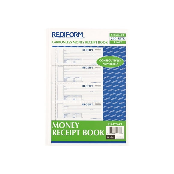Rediform - Money receipt book - 200 forms -  - triplicate - carbonless - numbered