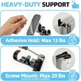 thumbnail image 5 of 6 Pack No Drill Double Curtain Rod Bracket, Adhesive No Drilling Curtain Rod Holders, Damage-Free Stick Curtains Rods Hooks, Double Brackets Curtain Hangers for Wall(Black), 5 of 10