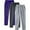 Purple, variant on 3 Pack Men's Sweatpants With Zipper Pockets Workout Gym Traning Track Joggers Pants Solid Color Casual Sports Drawstring Straight Leg Pants Blue