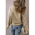 thumbnail image 2 of Chic and Cozy: Oversized Long Sleeve Sweatshirt in Parchment Solid Color, 2 of 12
