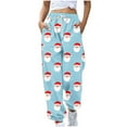 thumbnail image 2 of Royisotas Christmas Women's Pants Tapered Summer Casual High Waist Sweatpants with Pocket Drawstring Elastic Waist, 2 of 5
