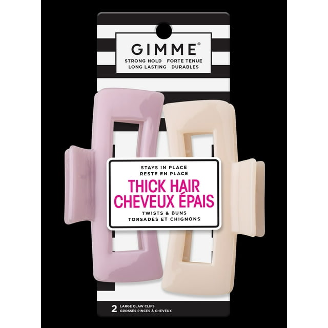 Gimme Pinces à Cheveux Rectangulaires, Violet & Crème, 2 Cpt