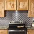 thumbnail image 4 of Aspect Peel and Stick Backsplash 12in x 4in Square Champagne Matted Metal Tile for Kitchen and Bathrooms (3-Pack), 4 of 4