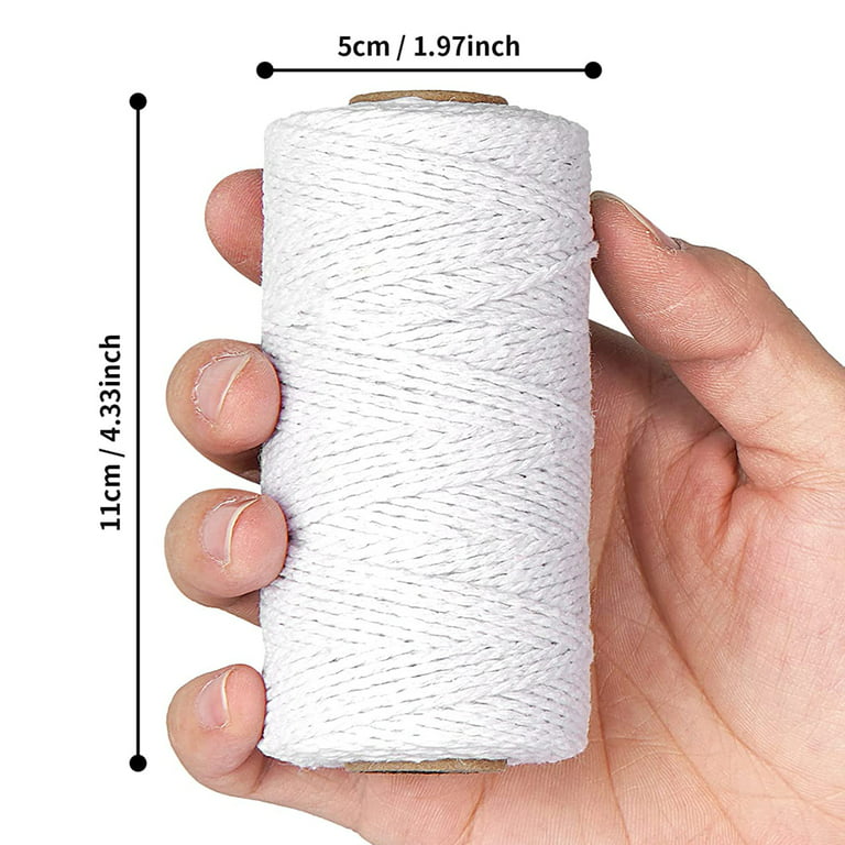 2Rolls Cotton Twine, White Twine for Holiday Gift Wrapping
