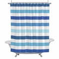thumbnail image 2 of Ombre Blue White Striped Shower Curtain for Bathroom Decor, Modern Minimalist Abstract Lines Waterproof Fabric Shower Curtain, 36"x72" Set with 12 Hooks, 2 of 9