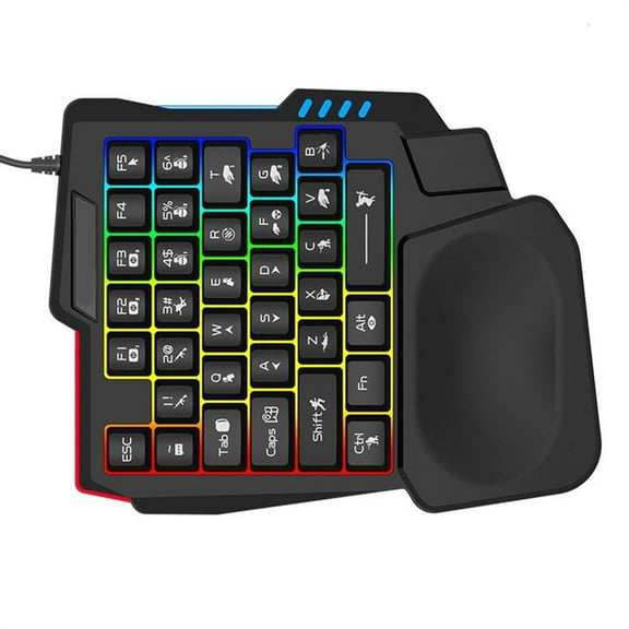 Necvior Mechanical Feel Keyboard 14-Key Mini Keypad with Hand Rest for Efficient Input in Gaming and Office Environment