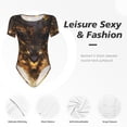 thumbnail image 4 of Saiise Cool Noir Or Motif Dragon Combinaison à Manches Courtes pour Femmes Col Rond Pyjama Justaucorps Extensible avec Fermeture à Pression-Grand, 4 of 7
