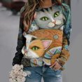 thumbnail image 1 of Hauts pour Femmes Chic Décontracté 2023 Halloween Imprimé Manches Longues Col Rond Chandail à Capuchon Décontracté Hauts Costumes d'Halloween pour Femmes en Liquidation, 1 of 5