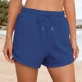 thumbnail image 2 of Audhol Women Shorts, Womens Sweat Shorts with Pockets Cotton 2024 Trendy Shorts Drawstring Summer Workout Running Casual Shorts Women Lounge Shorts Blue XL, 2 of 6