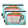 thumbnail image 2 of Cartoon Cute Octopus in Sea 2 Pack Pencil Pouch for 3 Ring Binder Smooth Zipper Folders with Pockets Clear Window Pencil Case, 2 of 6