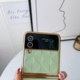 thumbnail image 3 of Mantto Case Fit for Samsung Galaxy Z Flip4 (2022),Shockproof Stylish Electroplated Plating Bumper Premium PU Leather Anti-scratch Elegant Folding Ultra-slim & Lightweight Phone Case,Lightgreen, 3 of 8