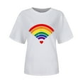 thumbnail image 4 of Nrmvnmi Womens Rainbow Prints T Shirts Short Sleeve Round Neck Tops Summer Fashion Trendy Soft Casual Comfy Outfits Clothes 2024 Mothers Day Gifts, 4 of 4