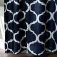 thumbnail image 4 of Navy Bathroom Shower Curtain with Bold Trellis Print on Soft Fabric, Washable and Durable, 72" x 72", 4 of 4