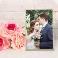thumbnail image 4 of 24PCS Gold Frame Acrylic Sign Holder Wedding Table Number Holder Slanted Menu Double Sided Stand, 4X6Inch Vertical, 4 of 5
