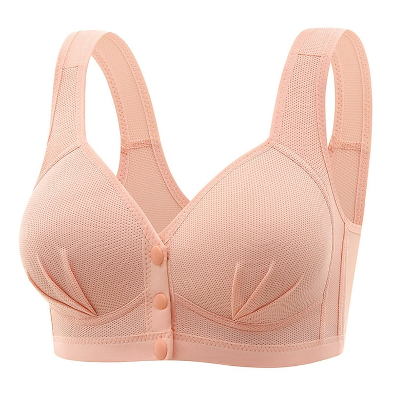 Bras for Women Casual Solid Color Nursing Bras Comfy Bedroom Breathable  Wireless Women's Lingerie, Sleep & Lounge Active Fit Posture Lightly  Smoothing Bras（Orange,3XL） 