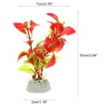thumbnail image 4 of Unique Bargains 2 Pcs Aquarium Plants Decorations Artificial Aquatic Plant Red 3.94", 4 of 7