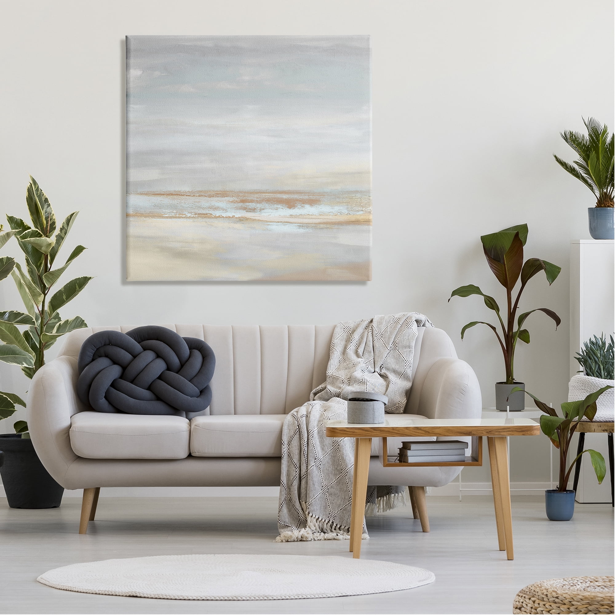 Stupell Industries Abstract Coastline Painting Landscape Painting Gallery Wrapped Canvas Art Print Wall Art, 36 x 36