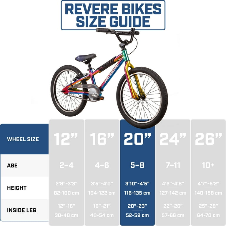 Revere 20 BMX Freestyle Kids Bicycle Ages 5 8 Years Old Chrome Oil Slick Finish Lightweight Aluminum Frame and Fork Premium Parts Premium