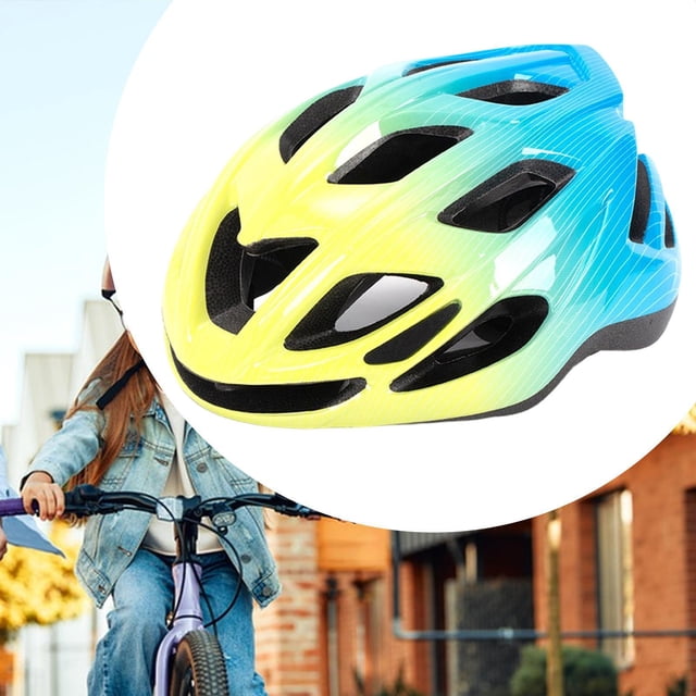 Casco de bicicleta para niños, transpirable, ajustable y ligero. Casco de ciclismo seguro. Amarillo Azul