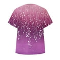 thumbnail image 5 of ZQUUVOU Women's Casual T-Shirt Boho Printing Short Sleeve V-Neck Blouse Purple (L), 5 of 5