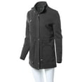 thumbnail image 5 of Women's Causal Basic High Neck Long Sleeve Zipper Closure Cotton Long Jacket, 5 of 5