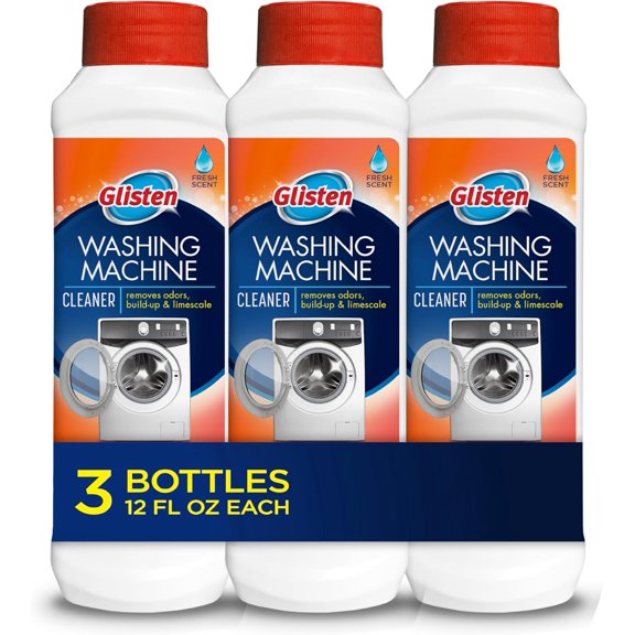 Washing Machine Cleaner, Helps Remove Odor, Buildup, and Limescale, Fresh Scent, Made in the USA, 12 Ounce Bottle, 3-Pack