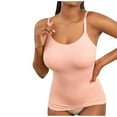 thumbnail image 7 of Elainilye Fashion Bodysuits for Women Solid Color Shaping and Belly Tightening Seamless Body Strap No Padded Round Neck Vest,Pink, 7 of 7