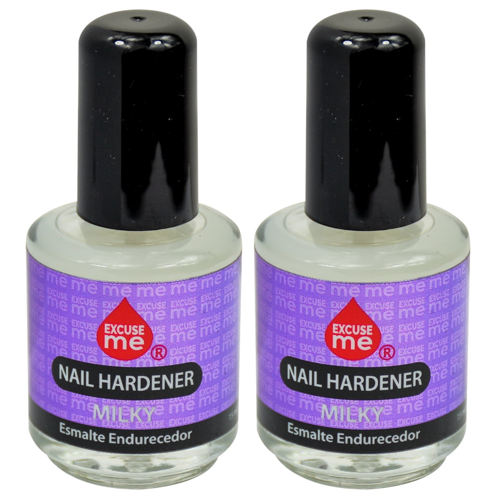 2 PCS Excuse Me Nail Hardener Milky Strengthener Polish Treatment 0.5