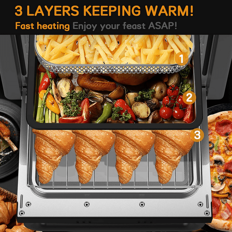 7-In-1 Multifunction Toaster Oven with Warm Broil Toast Bake Air Fryer  Function
