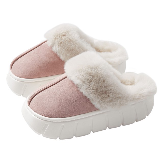 Casa Zapatos para Mujer Viscoelástica Peluda Interior Y Exterior