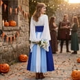 thumbnail image 5 of Renaissance Dress Women, Womens Renaissance Costume, Renaissance Costume, Renaissance Costume Women, Women's Renaissance Medieval Costumes Dress Trumpet Sleeves Gothic Retro Gown, Royal Blue M, 5 of 6