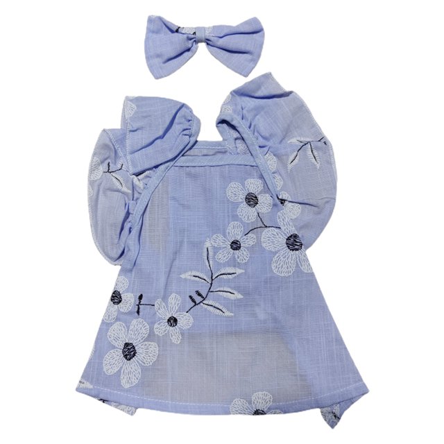 LYMAYTER Pet Dog Soft Breathable Exquisite Pattern Sleeveless Washable -up Floral Print Dog with -knot