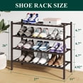 thumbnail image 2 of decorUhome Bamboo 4 Tier Shoe Rack for Closet, Shoe Storage Organizer, Wood Shoe Shelf for Entryway, Brown, 2 of 7