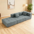 thumbnail image 3 of Modern Modular Sectional Single Sofa Couch, Square Armless Floor Sofa, Accent Chair with Removable Back Cushion for Living Room, Apartment​, 3 of 4