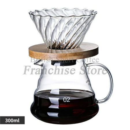 

Wooden Coffee Maker Style V60 Coffee Set 500ml/300ml Coffee Dripper and Pot Coffee Filter Set for Reusable Coffee Filter
