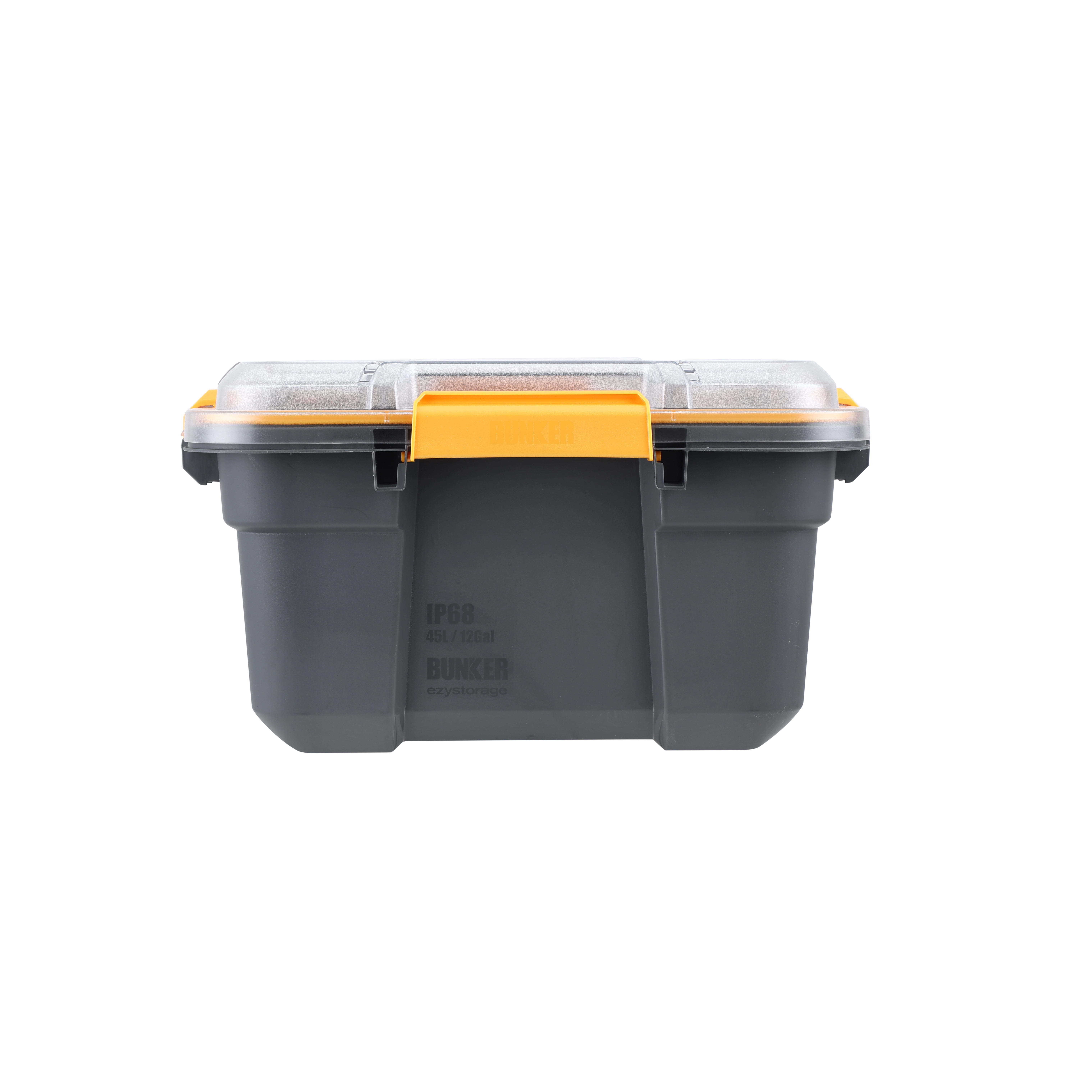 Ezy Storage 11.9 Medium Gasket Tote, IP68 WaterProof Plastic Storage Bin with Lid, Gasket Seal and Durable Latches, Gray